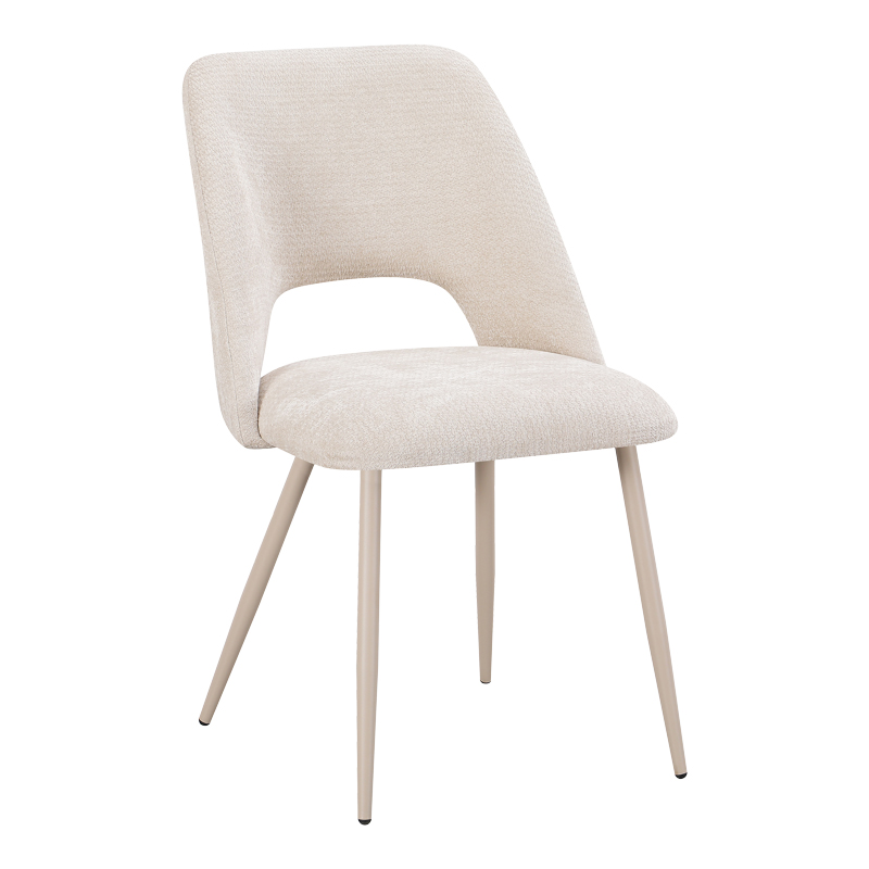 product_pako_428-000017 Καρέκλα Nelda κρεμ βελούδο με μεταλλικό κρεμ πόδι 44x58x82εκ (Σετ 4 τεμαχίων) - Image 1