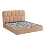 Κρεβάτι διπλό Sectra terracotta μπουκλέ ύφασμα 160x200εκ - Image 3