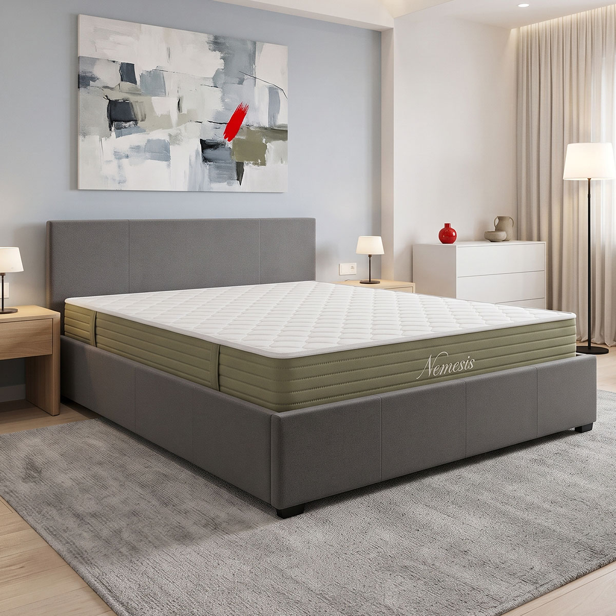 product_pako_200-001776 Κρεβάτι με στρώμα και αποθηκευτικό χώρο Norse-Nemesis ύφασμα ανθρακί 160x200εκ - Image 1