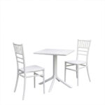 Τραπεζαρία Groovy Tifany I σετ 3τεμ λευκό PP 60x60x76εκ - Image 2