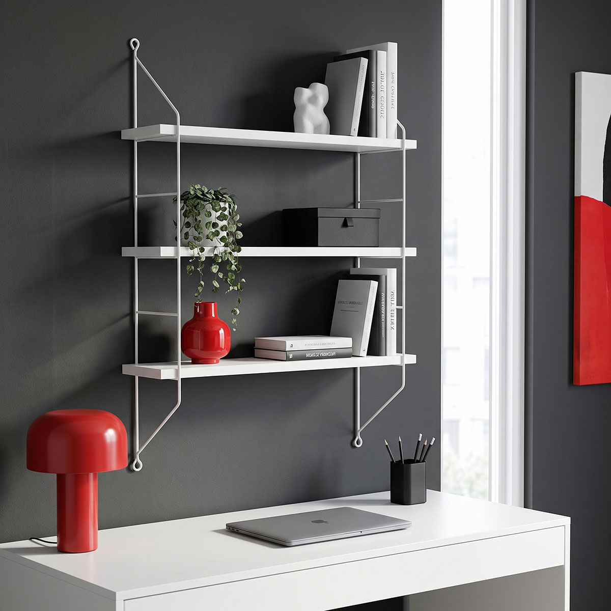 product_pako_225-000108 Ραφιέρα τοίχου Vender λευκή 60x15x70εκ - Image 1