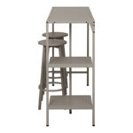 Σετ τραπέζι μπαρ Nexous 3τεμ taupe μέταλλο 124x44x100εκ - Image 4