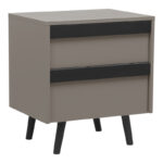 Κομοδίνο Nectra taupe με μαύρο 50x40x56εκ - Image 2