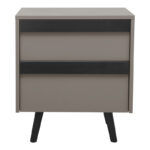 Κομοδίνο Nectra taupe με μαύρο 50x40x56εκ - Image 3