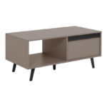 Τραπέζι σαλονιού Nectra taupe με μαύρο 100x50x45εκ - Image 3