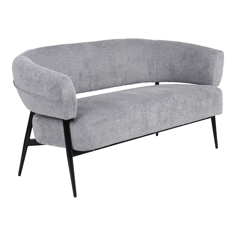 product_pako_255-000091 Πολυθρόνα Luvina γκρι ύφασμα με μαύρο μεταλλικό πόδι 71x145x73εκ - Image 1