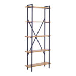 Βιβλιοθήκη Derena oak με μαύρο μέταλλο 60x29x160εκ - Image 2