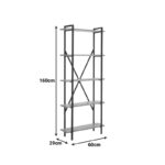 Βιβλιοθήκη Derena oak με μαύρο μέταλλο 60x29x160εκ - Image 3