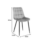 Καρέκλα Berne καφέ βελούδο με μεταλλικό πόδι σε φυσική απόχρωση 53x57x87εκ (Σετ 4 τεμαχίων) - Image 5