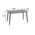 Τραπέζι Loza καρυδί MDF με μαύρο μεταλλικό πόδι 140x80x73εκ - Image 3