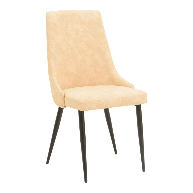 product_pako_327-000092 Καρέκλα Trenda μπεζ ύφασμα με μαύρο μεταλλικό πόδι 59x44x90εκ - Image 1