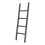 Σκάλα Morjeve μαύρο teak ξύλο 45x6x150εκ - Image 2