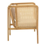 Πολυθρόνα Jenta teak ξύλο με rattan σε φυσική απόχρωση και μπεζ μαξιλάρι 72x67x92εκ - Image 3