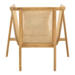 Πολυθρόνα Jenta teak ξύλο με rattan σε φυσική απόχρωση και μπεζ μαξιλάρι 72x67x92εκ - Image 5
