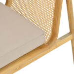Πολυθρόνα Jenta teak ξύλο με rattan σε φυσική απόχρωση και μπεζ μαξιλάρι 72x67x92εκ - Image 7