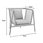 Πολυθρόνα Jenta teak ξύλο με rattan σε φυσική απόχρωση και μπεζ μαξιλάρι 72x67x92εκ - Image 8