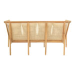 Καναπές τριθέσιος Jenta teak ξύλο με rattan σε φυσική απόχρωση και μπεζ μαξιλάρι 203x67x92εκ - Image 4
