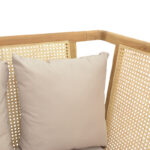 Καναπές τριθέσιος Jenta teak ξύλο με rattan σε φυσική απόχρωση και μπεζ μαξιλάρι 203x67x92εκ - Image 5