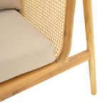 Καναπές τριθέσιος Jenta teak ξύλο με rattan σε φυσική απόχρωση και μπεζ μαξιλάρι 203x67x92εκ - Image 6