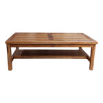 Τραπέζι σαλονιού Louf καρυδί teak ξύλο 120x70x40εκ - Image 3