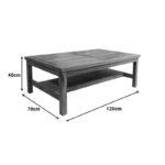 Τραπέζι σαλονιού Louf καρυδί teak ξύλο 120x70x40εκ - Image 4