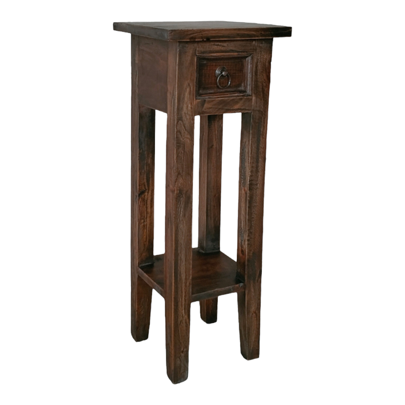 product_pako_336-000048 Βοηθητικό τραπέζι Orkney mindi ξύλο σε καρυδί απόχρωση 25x25x67εκ - Image 1