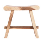 Σκαμπό Saddle suar ξύλο σε φυσική απόχρωση 50x30x50εκ - Image 2