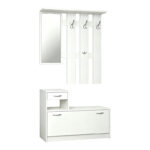 Έπιπλο εισόδου Jentia με καθρέπτη λευκό MDF 100x24x186εκ - Image 2