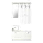 Έπιπλο εισόδου Jentia με καθρέπτη λευκό MDF 100x24x186εκ - Image 3
