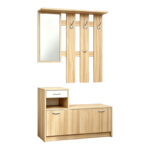 Έπιπλο εισόδου Jentia με καθρέπτη sonoma με λευκό MDF 100x24x186εκ - Image 2
