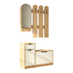 Έπιπλο εισόδου Kenty με καθρέπτη sonoma με λευκό MDF 100x28x110εκ - Image 2
