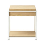Βοηθητικό τραπέζι Odar με αποθηκευτικό χώρο sonoma MDF με λευκό μέταλλο 51x51x60εκ - Image 3
