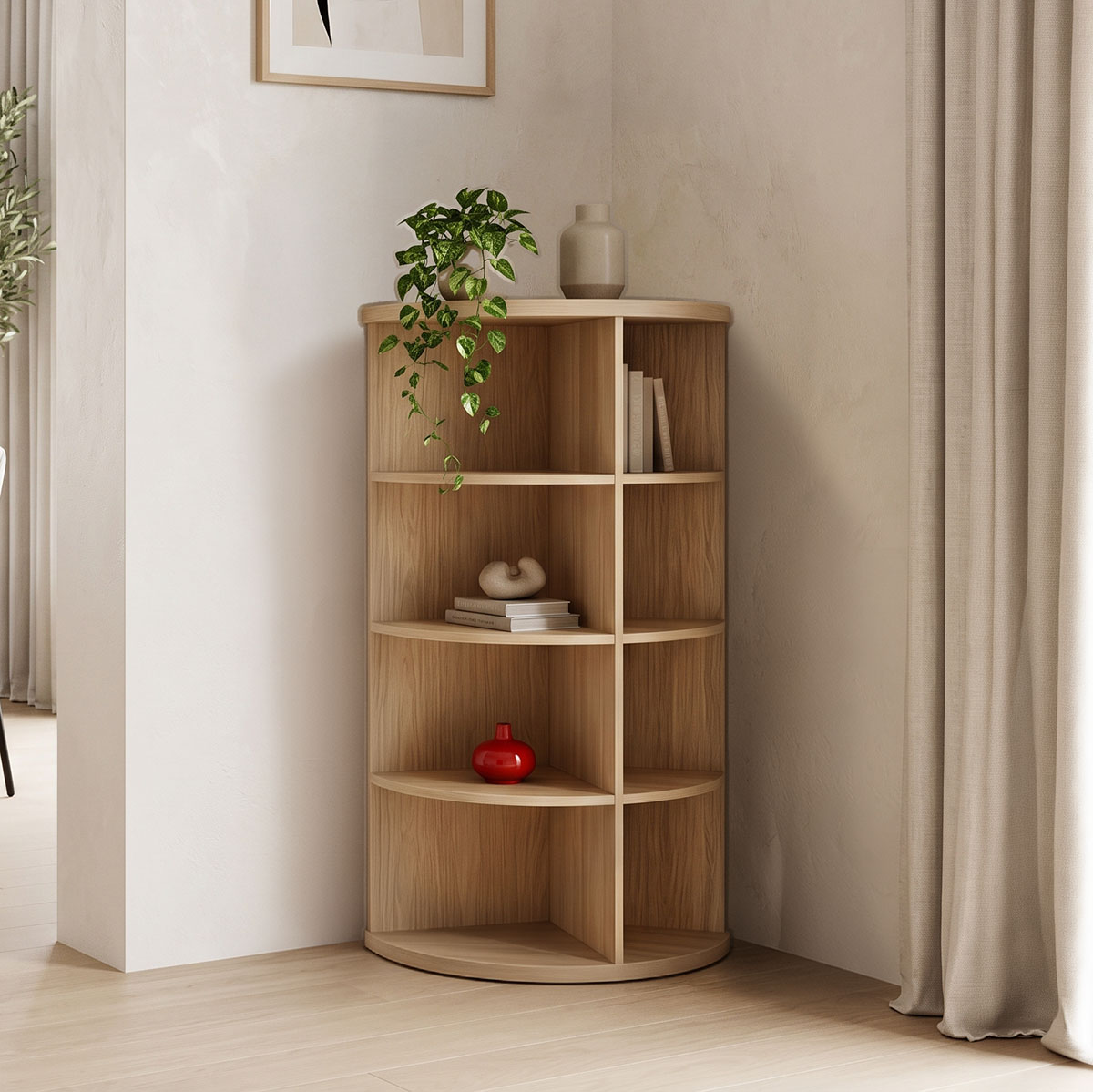 product_pako_431-000011 Γωνιακή ραφιέρα Benzal sonoma MDF 80x30x120εκ - Image 1