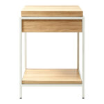 Κονσόλα Odar με αποθηκευτικό χώρο sonoma MDF με λευκό μέταλλο 63x63x80εκ - Image 3